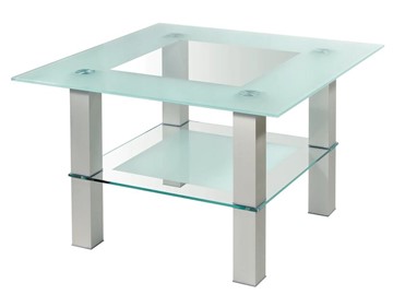 Журнальный столик Кристалл 1 (алюминий-прозрачное) в Асбесте