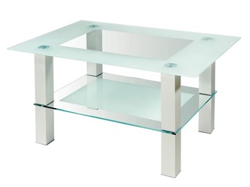 Стеклянный столик Кристалл 2 (алюминий-прозрачное) в Артемовском