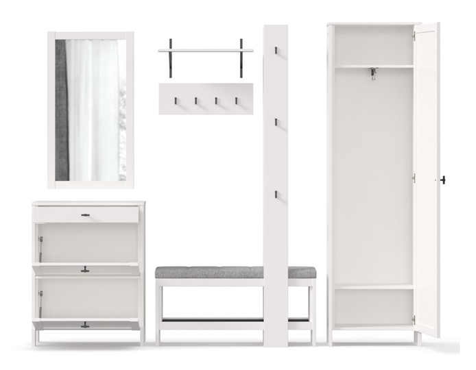 Набор мебели для прихожей Бланко №11 (Белый) в Ревде - изображение 1