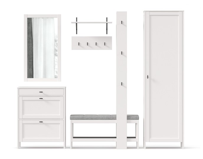 Набор мебели для прихожей Бланко №11 (Белый) в Ревде - изображение 6