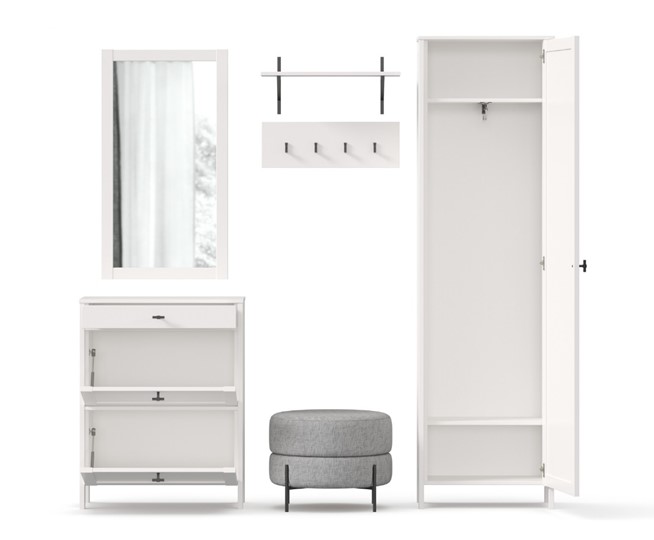 Набор мебели для прихожей Бланко №17 (Белый) в Кушве - изображение 2