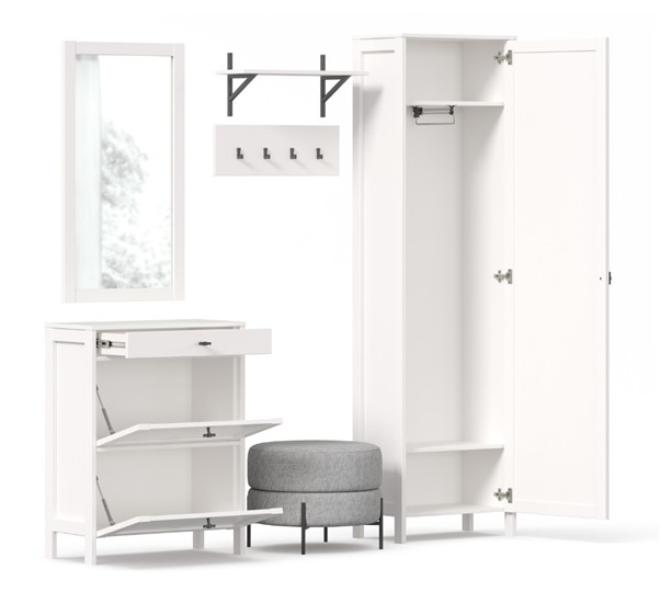 Набор мебели для прихожей Бланко №17 (Белый) в Кушве - изображение 6