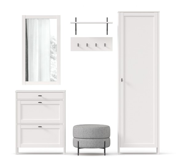 Набор мебели для прихожей Бланко №17 (Белый) в Кушве - изображение 7