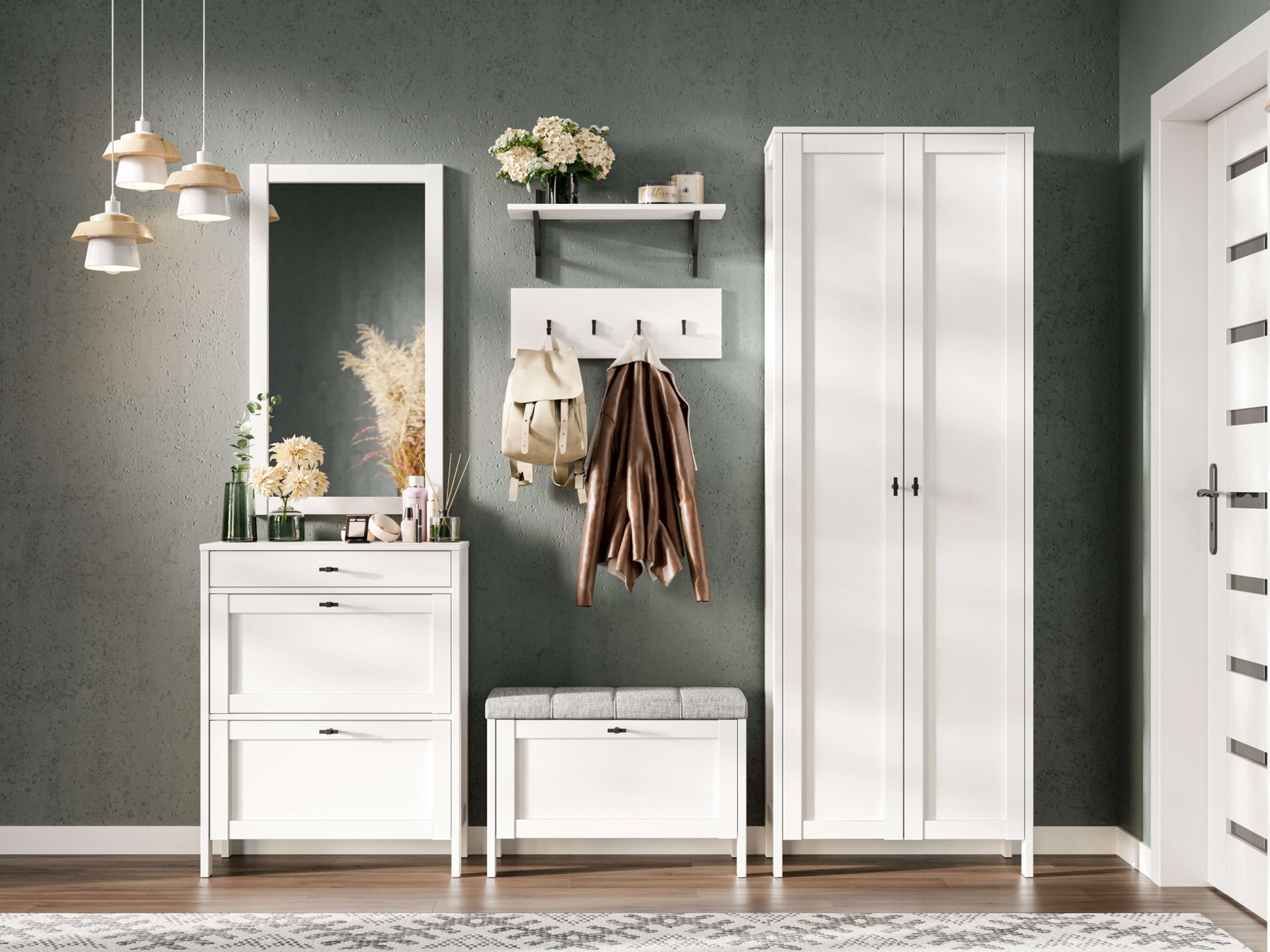 Гарнитур в прихожую Бланко №5 (Белый) по цене 66437 ₽ купить в ...