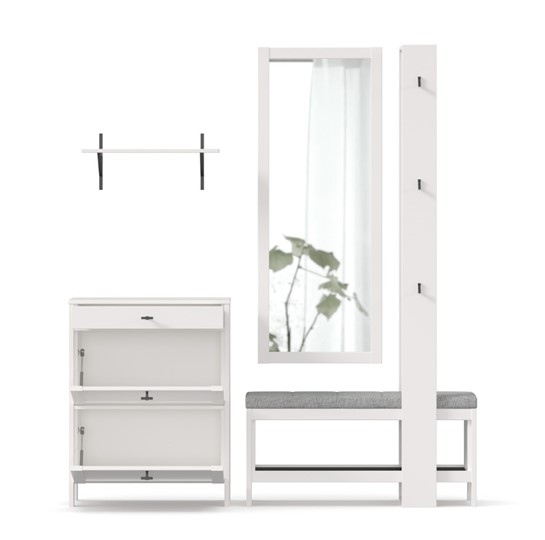Набор мебели для прихожей Бланко №8 (Белый) в Кушве - изображение 1