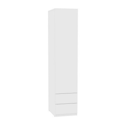 Шкаф распашной Риал (H15) 198х45х45 PUSH to OPEN, Белый в Ревде - изображение