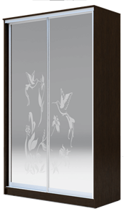 Шкаф 2-х дверный 2300х1500х420 два зеркала, "Колибри" ХИТ 23-4-15-66-03 Венге Аруба в Екатеринбурге