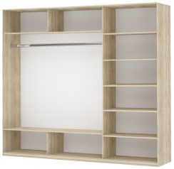Шкаф 3-х дверный Прайм (3 Белое стекло) 1800x570x2300, дуб сонома в Екатеринбурге - предосмотр 1