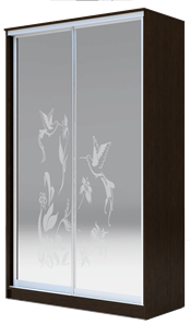 Шкаф 2-х дверный 2400х1500х420 два зеркала, "Колибри" ХИТ 24-4-15-66-03 Венге Аруба в Ирбите