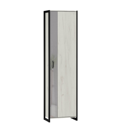 Шкаф одностворчатый Техно ЛД 678.320.000.002 Дуб крафт белый/черный (Корпус+дверь) в Ревде - изображение