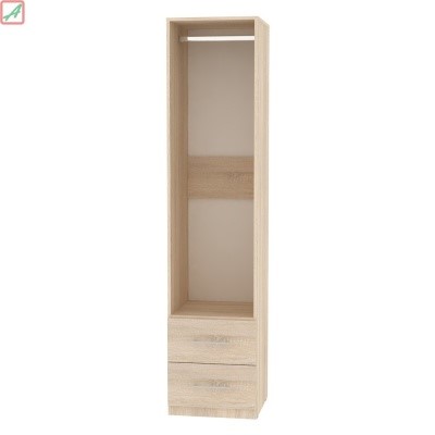 Распашной шкаф Риал (H20) 198х45х45 ручка рейлинг, Белый/ДСС в Кушве - изображение 1