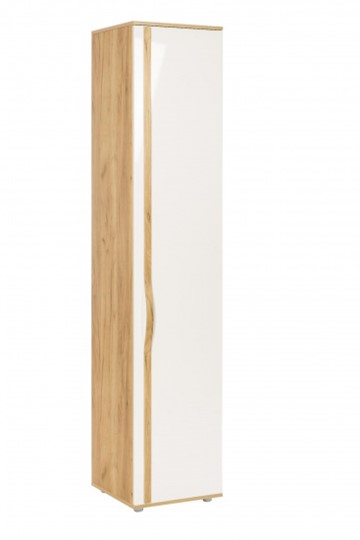 Шкаф 1-дверный Марта-2 ЛД 136.010, Дуб золотой/Белый глянец в Первоуральске - изображение 3