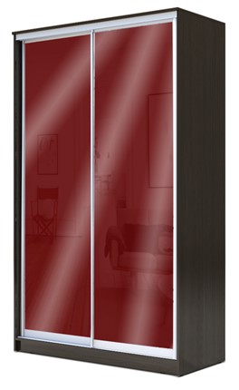 Шкаф 2200х1682х420 с цветным стеклом ХИТ 22-4-17-22, Бургунд 312, Венге в Краснотурьинске - изображение