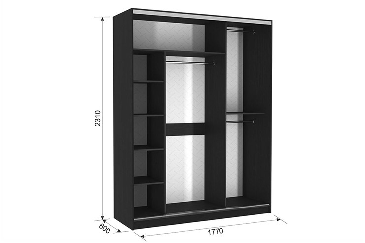 Шкаф 3-х дверный Бассо 7-600 27, дуб сонома в Кушве - изображение 2