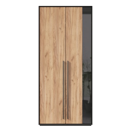 Шкаф для прихожей 2-дверный Неаполь ЛД.134050.000 (Черный/Дуб Золотой) в Ревде - изображение 3