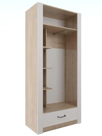 Шкаф гардеробный Ева 5 М1 дуб ирландский/белый матовый в Кушве - изображение 1