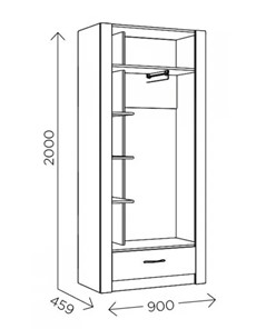 Шкаф гардеробный Ева 5 М1 дуб ирландский/белый матовый в Артемовском - предосмотр 2