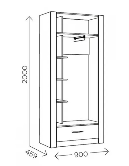 Шкаф гардеробный Ева 5 М1 дуб ирландский/белый матовый в Артемовском - изображение 2