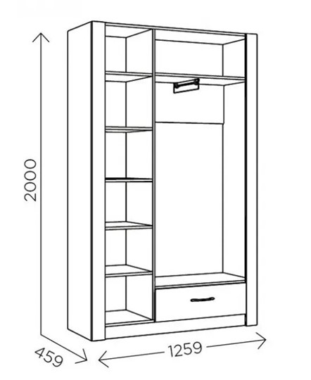 Шкаф гардеробный Ева 5 М2 дуб ирландский/белый матовый в Полевском - изображение 2