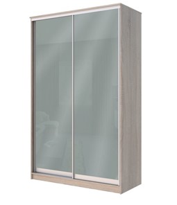 Шкаф двухстворчатый Хит-22-12-22 с цветным стеклом, средне-серый 074, Дуб сонома в Каменске-Уральском