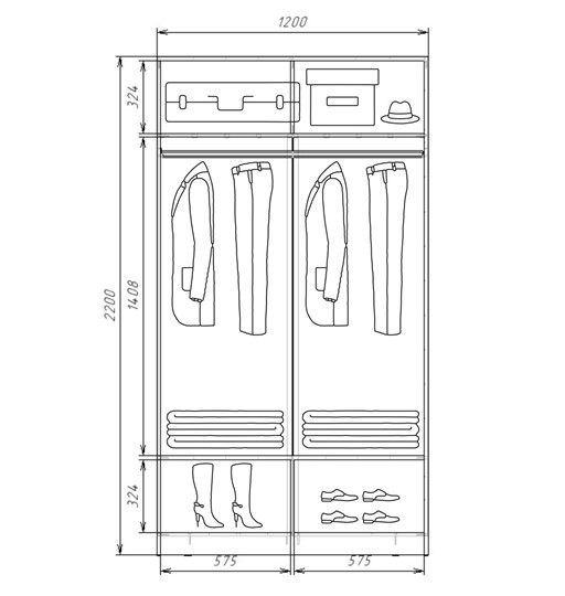 Шкаф двухдверный Хит-22-12/2-22 с цветным стеклом, средне-серый 074, Венге в Первоуральске - изображение 2