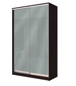 Шкаф двухдверный Хит-22-12/2-22 с цветным стеклом, средне-серый 074, Венге в Красноуфимске