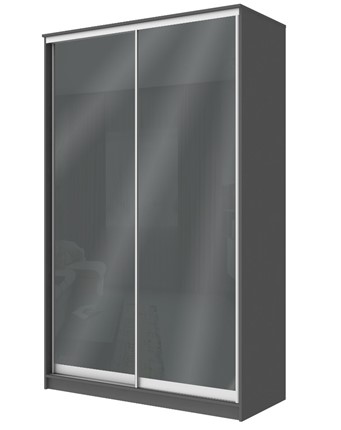 Шкаф-купе 2-х створчатый Хит-22-12/2-22 с цветным стеклом, темно-серый 073, Графит в Ревде - изображение