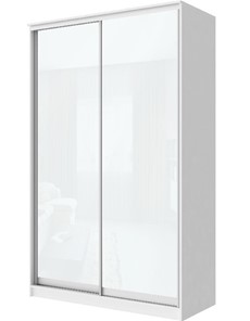 Шкаф 2-х створчатый Хит-22-17-22 с цветным стеклом, белое №10, Белый корпус в Ревде