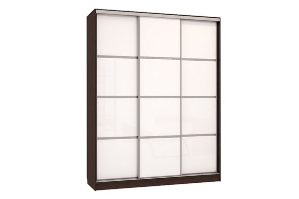 Шкаф трехстворчатый Бассо 2-600, венге/белый в Полевском - изображение