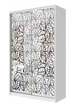 Шкаф 2-х дверный "Листья" ХИТ 24-12-66-17 Белый в Екатеринбурге - изображение
