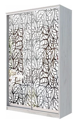 Шкаф 2-х створчатый "Листья" ХИТ 24-12-66-17 Дуб крафт белый в Екатеринбурге - изображение