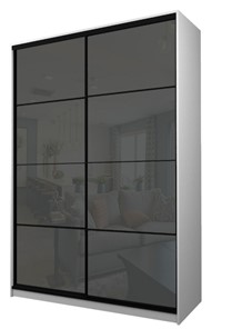 Шкаф 2-х дверный MAX МШ-23-6-16-22, Профиль Черный/Цвет Белый/Oracal Темно-серый в Ревде