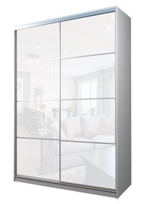 Шкаф 2-х дверный MAX МШ-25-6-18-22, Профиль Серебро/Цвет Белый/Oracal Белый в Ирбите
