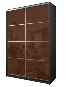Шкаф 2-х дверный MAX МШ-25-6-18-22, Профиль Золото/Цвет Графит/Oracal Шоколад в Асбесте