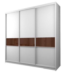 Шкаф 3-х дверный MAX МШ-25-6-24-999, Профиль Белый/Цвет Белый/Oraclal Шоколад в Екатеринбурге