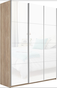 Шкаф 3-х дверный Прайм (3 Белое стекло) 1800x570x2300, дуб сонома в Екатеринбурге - предосмотр
