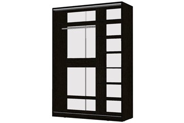 Шкаф 2-х дверный Виктория 1400х584х2300, 1 зеркало, Венге (310-89) в Ирбите - предосмотр 1