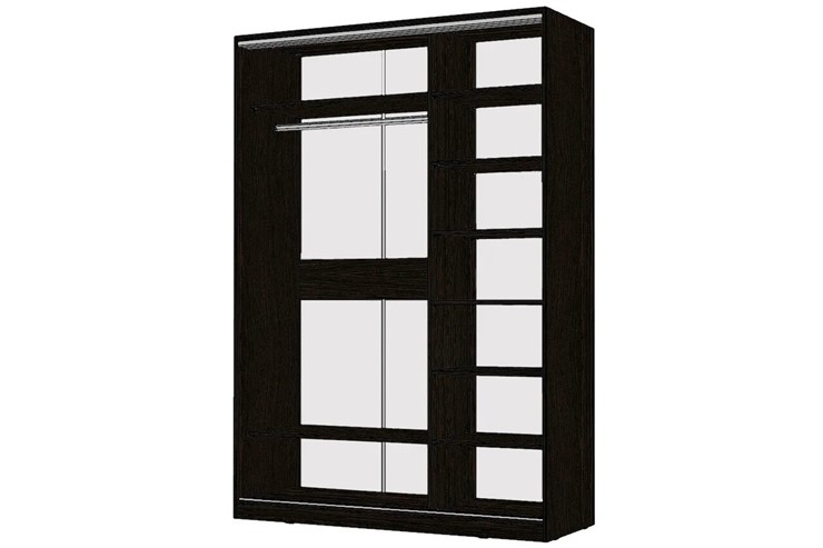 Шкаф 2-х дверный Виктория 1400х584х2300, 1 зеркало, Венге (310-89) в Асбесте - изображение 1