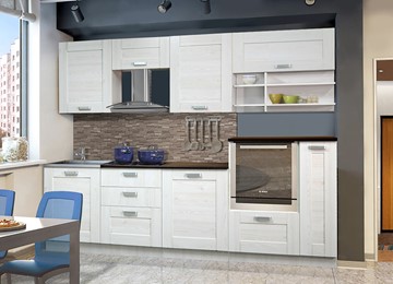 Кухонный гарнитур Квадро 2700, цвет Белая лиственница в Ревде
