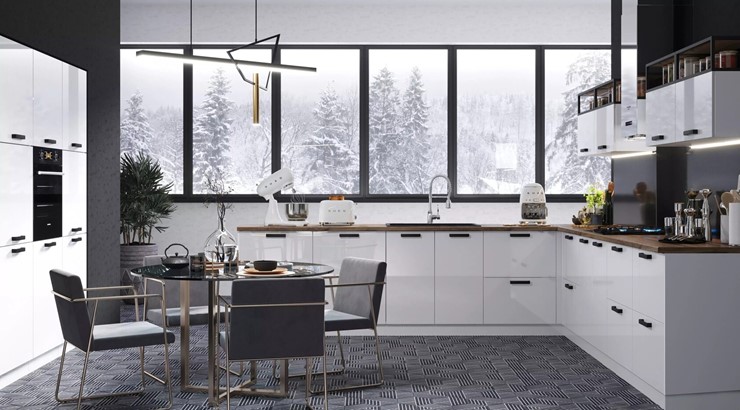 Модульный кухонный гарнитур Аляска, цвет Серый лед/Серый лед в Каменске-Уральском - изображение 2