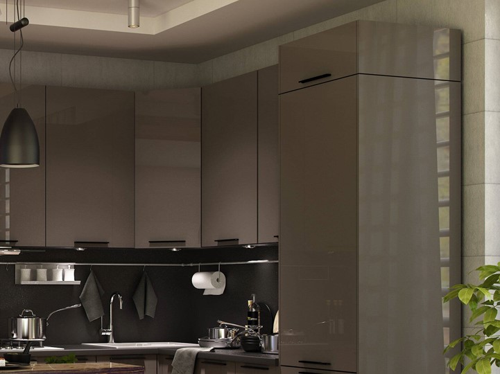 Кухонный гарнитур Герда 2200 (Черный/Антрацит глянец) в Ревде - изображение 4