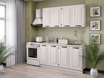 Кухонный гарнитур Марина 2200(Белый/Алебастр) в Кушве