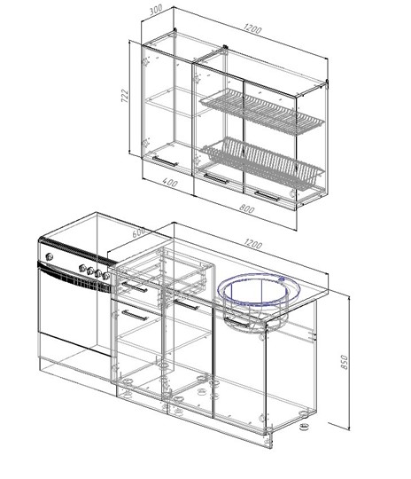 Кухонный гарнитур Дели-1200 в Ирбите - изображение 1