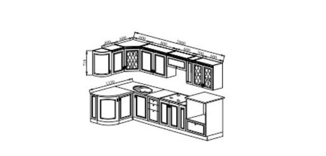 Угловой модульный гарнитур Веста 1330х2800, цвет Сандал белый в Кушве - изображение 2
