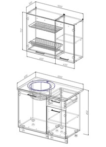Модульный кухонный гарнитур Антрацит-1000 в Ирбите - предосмотр 1