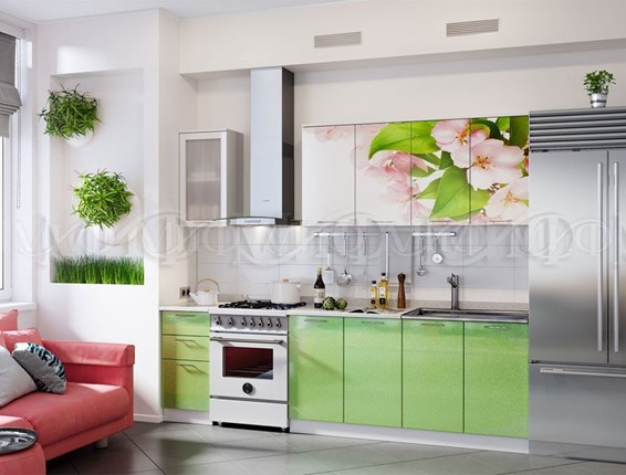 Гарнитур на кухню фотопечать Яблоневый цвет 1,6 в Екатеринбурге - изображение