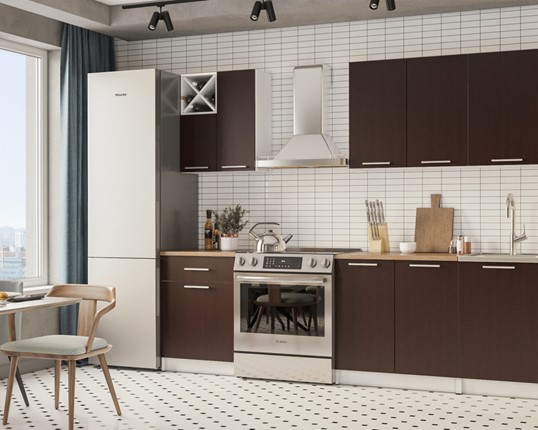 Кухонный гарнитур Милана 1,9 м (Венге Цаво) в Ревде - изображение