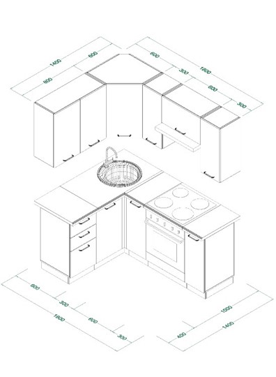 Кухонный гарнитур МК ТЕХНО Комплект №9 1,4х1,8м угловая ПВХ Оленна в Асбесте - изображение 9