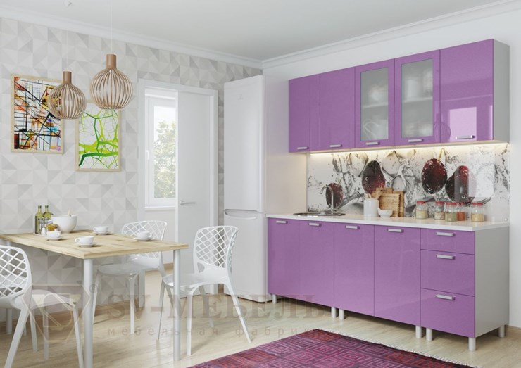 Гарнитур кухонный Модерн, фиолетовый металлик в Екатеринбурге - изображение