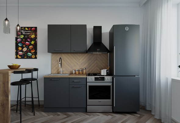 Модульный кухонный гарнитур Антрацит-1000 в Красноуфимске - изображение